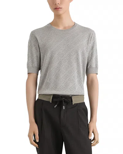 Dolce & Gabbana Men's Short Sleeve Logo Sweater In Gray