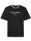 Dolce & Gabbana Logo-embroidered Layering Cotton T-shirt In Black