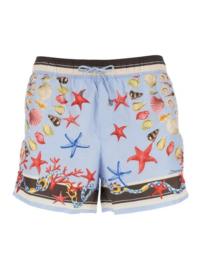 Dolce & Gabbana Men Shorts Stampa Conchiglie In Multi