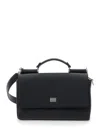 Dolce & Gabbana Structured Black Bag With Top Handle And Detachable Strap In Multi