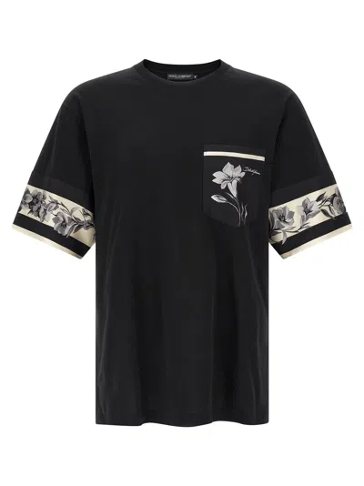 DOLCE & GABBANA DOLCE & GABBANA MEN SILK DETAIL T-SHIRT