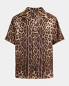 Dolce & Gabbana Leopard-print Silk Bowling Shirt In Medium
