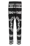 Dolce & Gabbana Trousers Silk Graphic Print In Multicolor