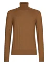 Dolce & Gabbana High Neck Silk Sweater In Camel