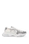 DOLCE & GABBANA MEN'S WHITE LOW TOP SNEAKERS WITH CONTRASTING LEATHER DETAILS