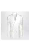 Dolce & Gabbana White Single-breasted Cotton Jacket