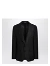 Dolce & Gabbana Single-breasted Linen Fabric Jacket In Black