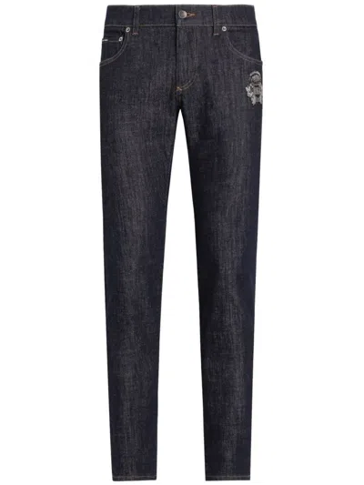 Dolce & Gabbana Men Skinny Stretch Jeans In Multicolor