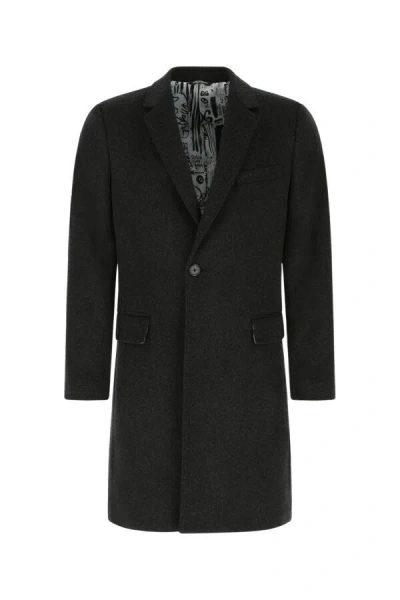 DOLCE & GABBANA DOLCE & GABBANA MEN SLATE WOOL BLEND COAT