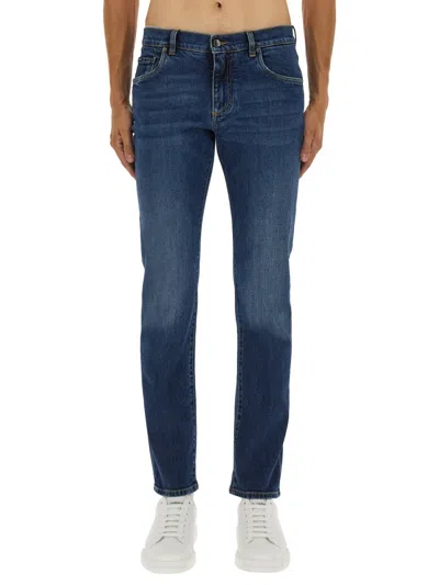 Dolce & Gabbana Men Slim Fit Jeans In Blue