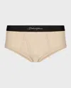 Dolce & Gabbana Men's Slip Brando Italic Logo Briefs In Light Beige