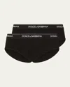Dolce & Gabbana Men's Slip Medio 2-pack Briefs In Black