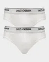Dolce & Gabbana Men's Slip Medio 2-pack Briefs In Opt White