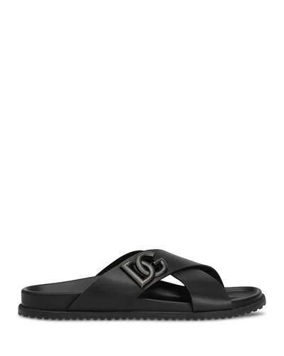 DOLCE & GABBANA MEN'S SLIP ON SLIDES