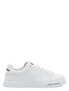 Dolce & Gabbana Leather Sneakers With Lateral Logo Patch In Bianco