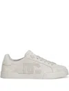Dolce & Gabbana Portofino Calfskin Sneakers Dg Logo In Neutral