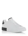 Dolce & Gabbana White Leather Portofino Sneakers In White