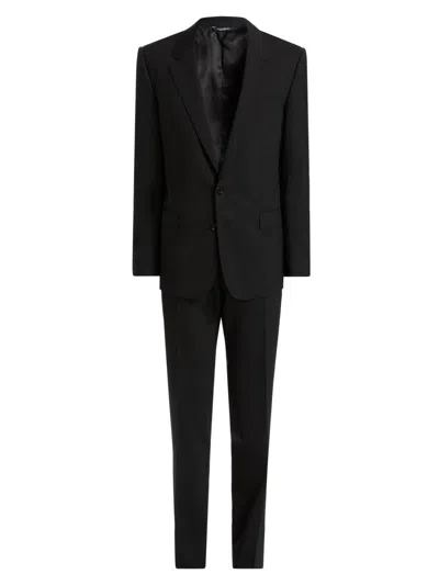 Dolce & Gabbana Men's Solid Stretch-wool Suit In Black
