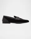 Dolce & Gabbana Ariosto Black Loafers With Metallic Dg Logo Plate On The Front In Leather And Suede Man In Multi