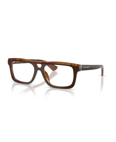 Dolce & Gabbana Dolce Gabbana Men's Square Eyeglasses, Dg3431 In Brown