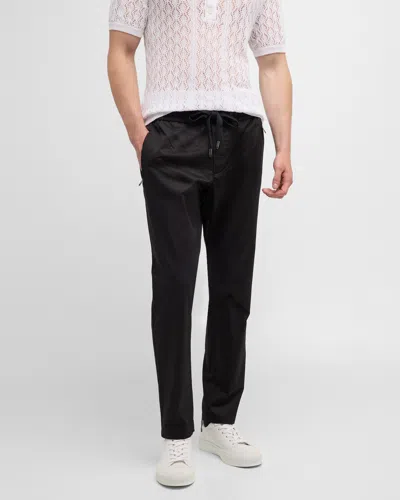 Dolce & Gabbana Men's Stretch Cotton Drawstring Pants In Black