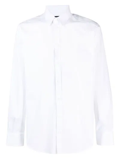 DOLCE & GABBANA MEN'S STRETCH-COTTON LONG-SLEEVE SHIRT