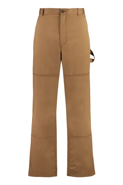 DOLCE & GABBANA MEN'S STRETCH COTTON TROUSERS IN BROWN FOR FW23