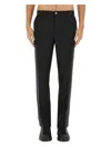 Dolce & Gabbana Men's Stretch Linen Tailored Pants In Black
