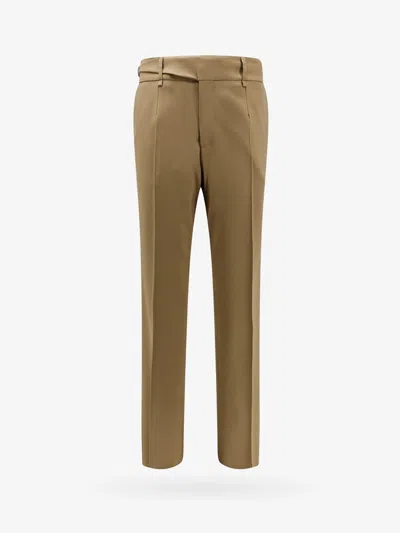 Dolce & Gabbana Men Stretch Virgin Wool Trouser In Brown
