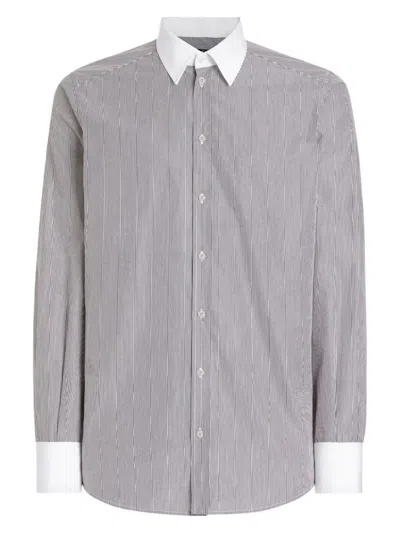 DOLCE & GABBANA MEN'S STRIPED COTTON SHIRT