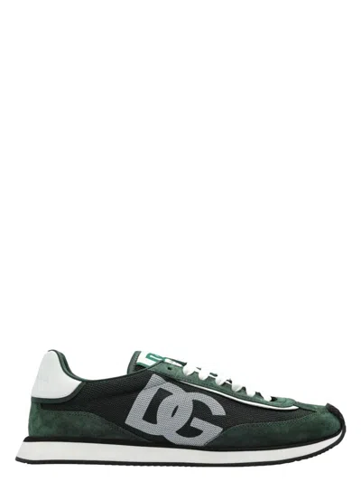 DOLCE & GABBANA MEN'S SUEDE AND MESH DG CUSHION SNEAKERS