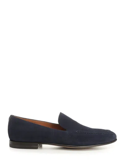 Dolce & Gabbana Logo-embellished Suede Loafers In Blue