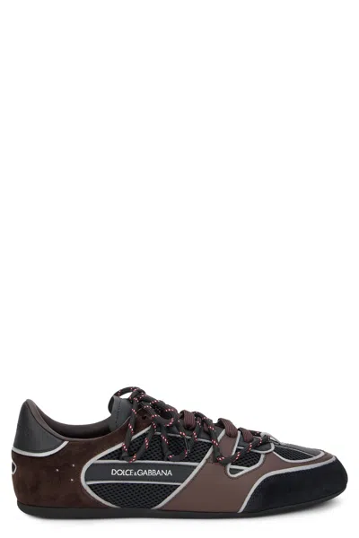 Dolce & Gabbana Sneakers With Suede Details In Brown
