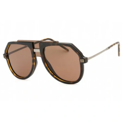 Pre-owned Dolce & Gabbana Men's Sunglasses Dark Tortoise Plastic Frame 0dg6195 502/73 In Brown