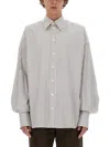 Dolce & Gabbana Camicia Oversize In Popeline A Righe In Multicolor
