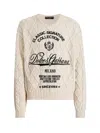 Dolce & Gabbana Oversized Pullover With Interwoven Pattern Clothing In White