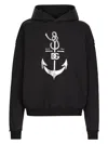 Dolce & Gabbana Printed Washed Cotton Jersey Hoodie In Blue