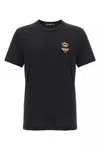 Dolce & Gabbana Crown And Bee Embroidered Crew Neck T-shirt In Black