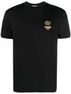 Dolce & Gabbana Crown And Bee Embroidered Crew Neck T-shirt In Black