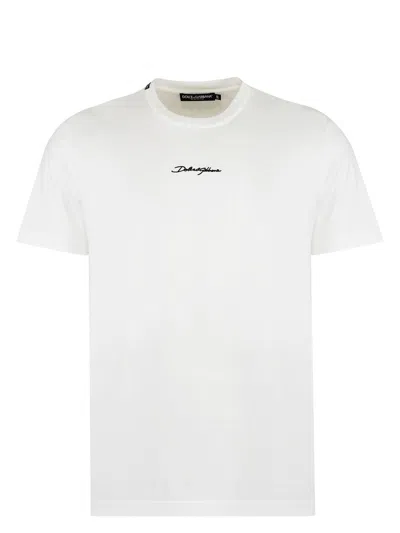 Dolce & Gabbana Men's T-shirt M/corta Giro In Bianco