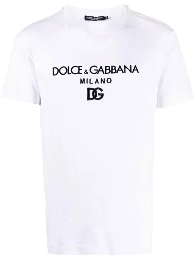 Dolce & Gabbana Men's T-shirt M/corta Giro In Biancotico