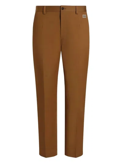DOLCE & GABBANA MEN'S TAILORED COTTON TROUSERS