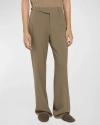 Dolce & Gabbana Stretch Virgin Wool Pants With Side Martingale In Lgt Brown