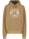 Dolce & Gabbana Reverse Jersey Hoodie With Hood And Coin Print In Beige
