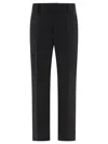 Dolce & Gabbana Technical Fabric Pants With Metal Dg Logo Trousers In Black