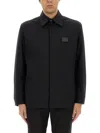 Dolce & Gabbana Technical Fabric Shirt With Plaque In Black