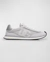 Dolce & Gabbana Man Grey Suede And Mesh Dg Aria Sneakers In Grigio/bianco