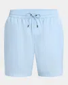Dolce & Gabbana Men's Tonal Emblem Swim Trunks In Blue