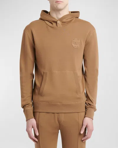 Dolce & Gabbana Men's Tonal Interlock Hoodie In Lightbrown