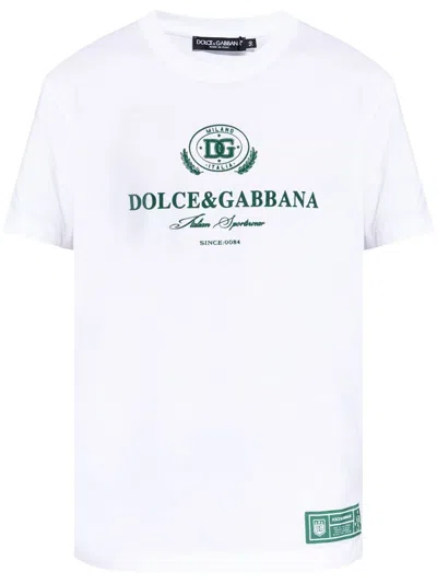Dolce & Gabbana Italian Sportswear T-shirt In Bianco